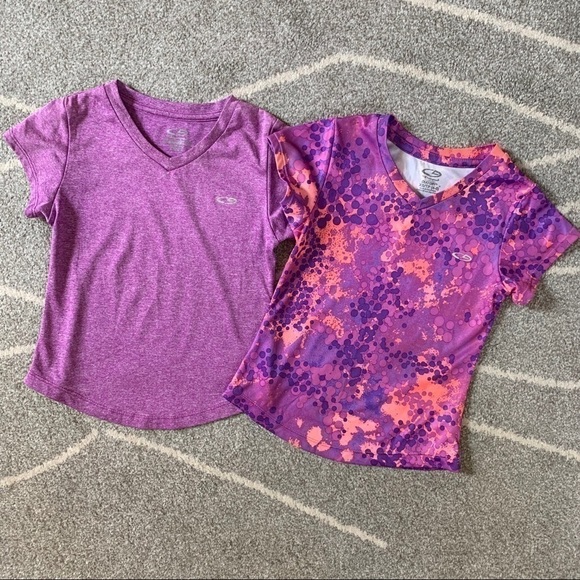 Champion DuoDry Set of 2 Purple Pink T-shirts 4-5 - Picture 1 of 7